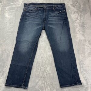 Levi's 559 Jeans Mens 44x30 Blue Denim Whiskered Streetwear Grunge Straight Leg